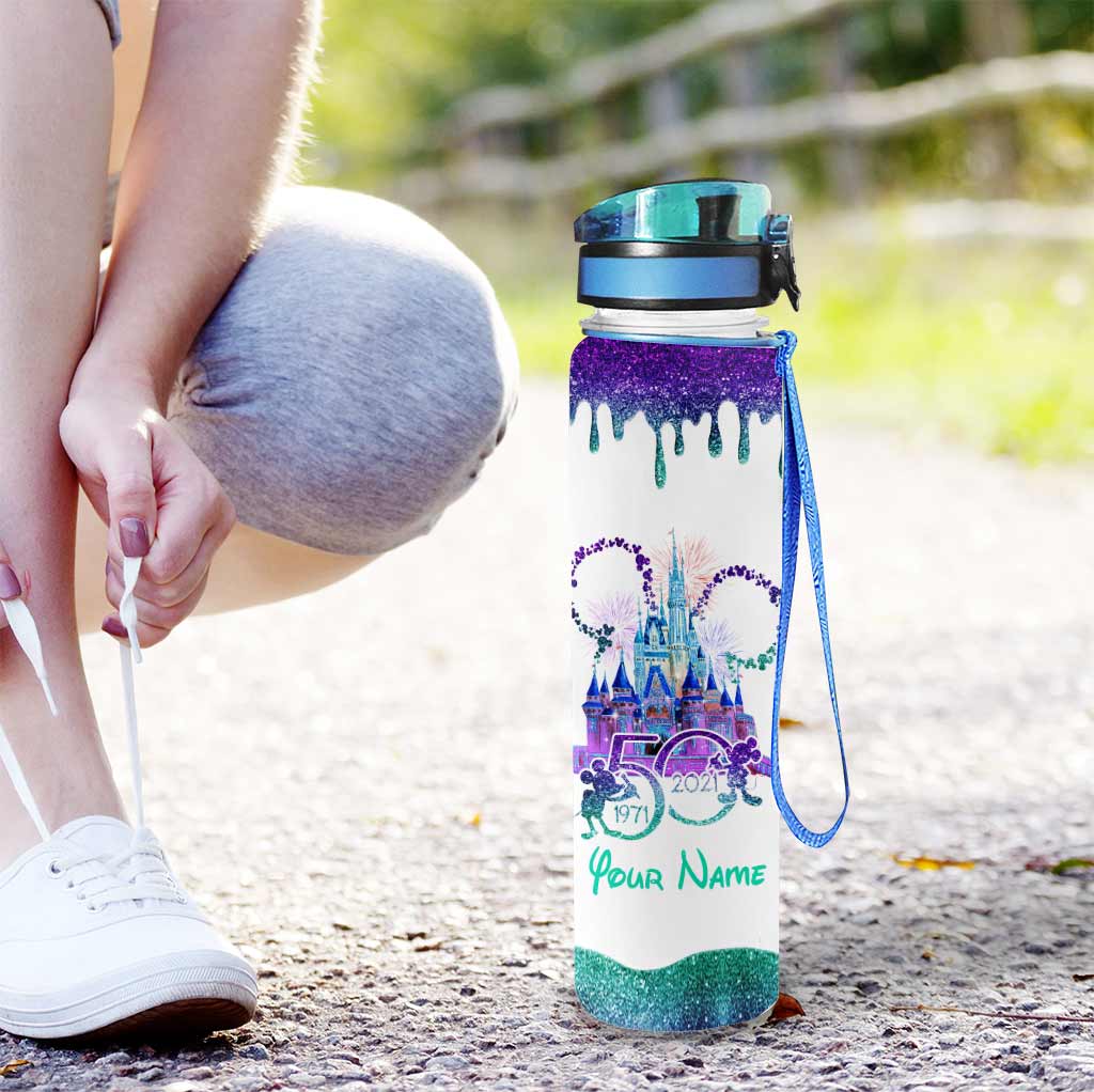 50 Years Of Magic - Personalized Mouse Water Tracker Bottle