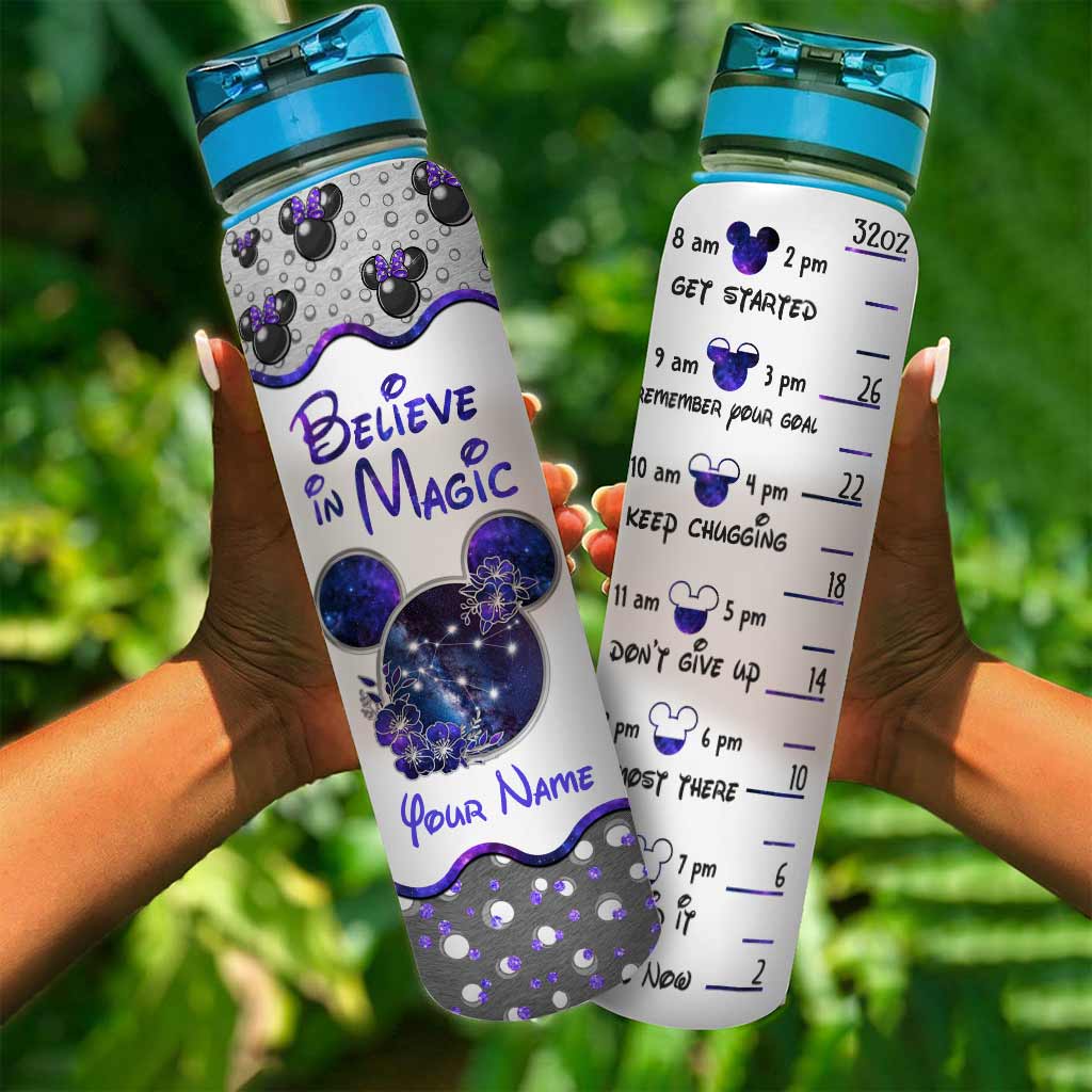 Believe In Magic - Personalized Mouse Water Tracker Bottle