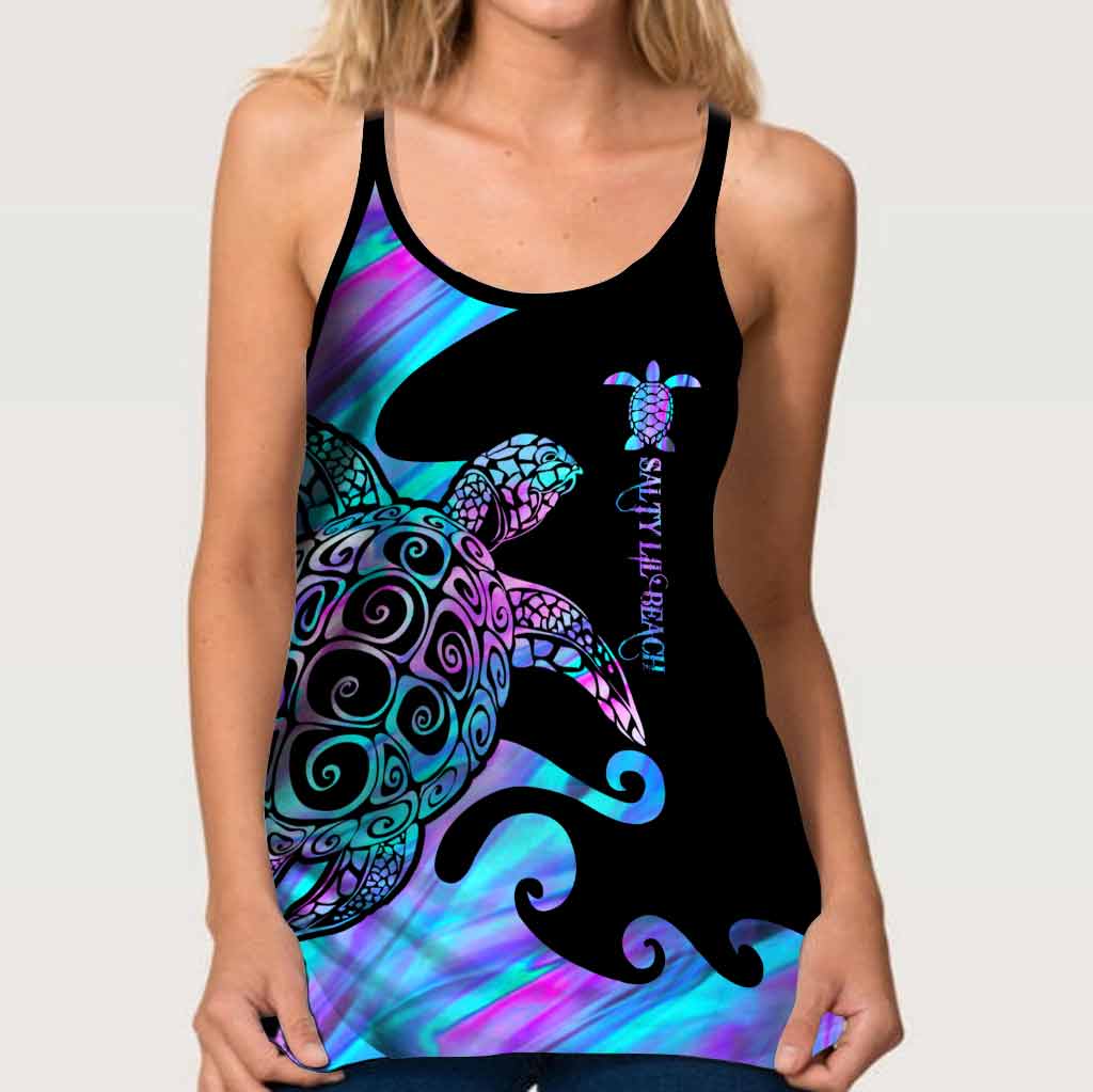 Salty Lil' Beach - Turtle Cross Tank Top