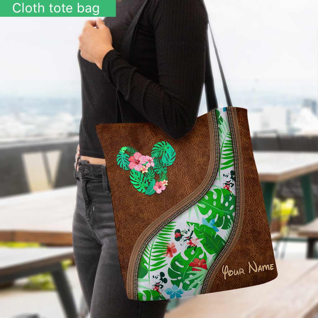 Tropical Mouse Ears - Personalized Tote Bag