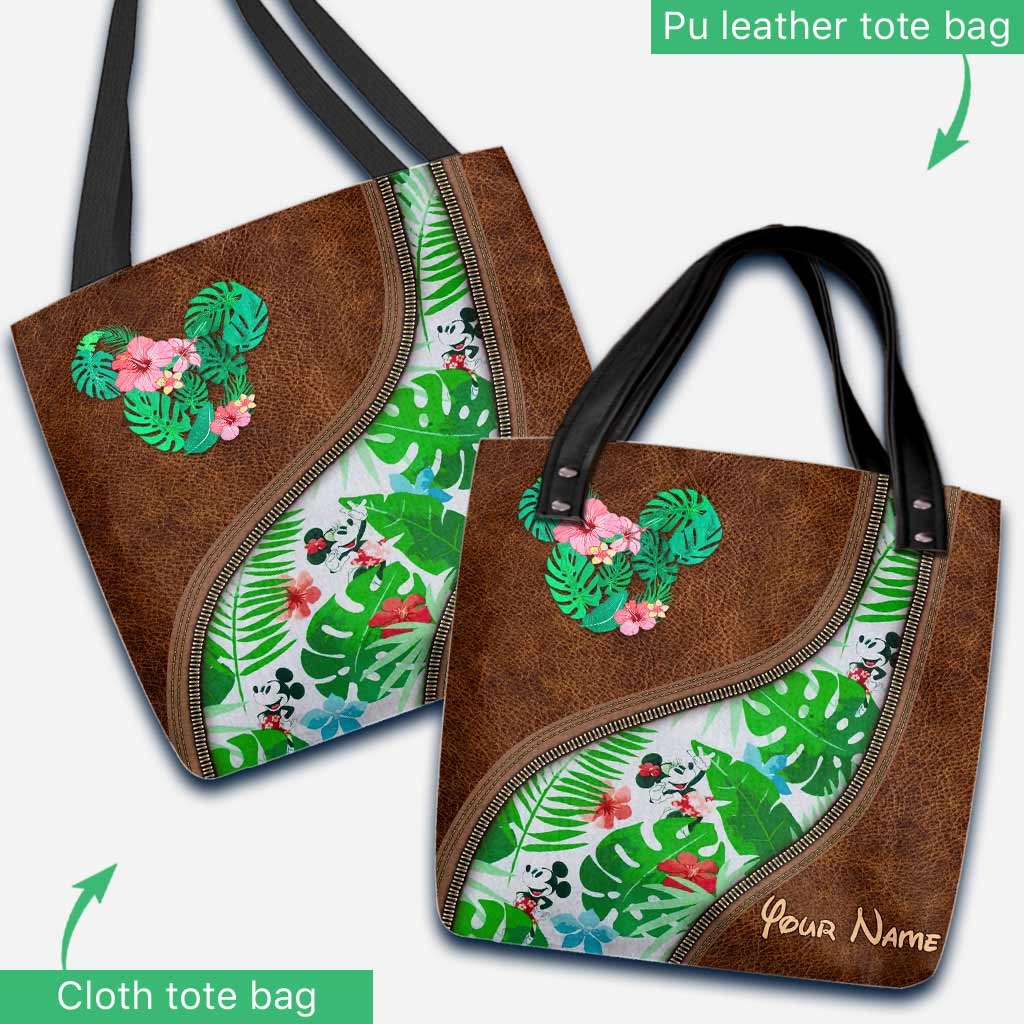 Tropical Mouse Ears - Personalized Tote Bag