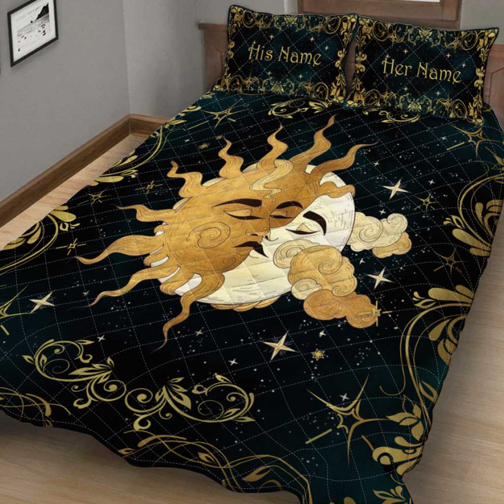 The Moon Loves The Sun - Witch Personalized Quilt Set