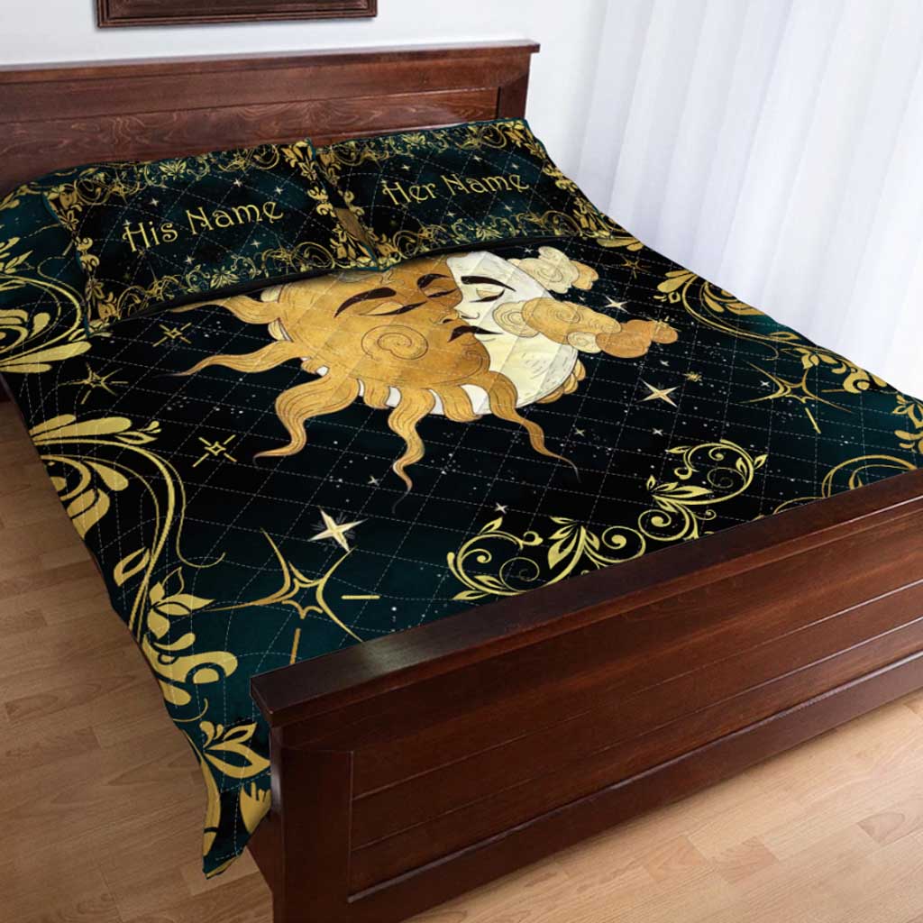The Moon Loves The Sun - Witch Personalized Quilt Set