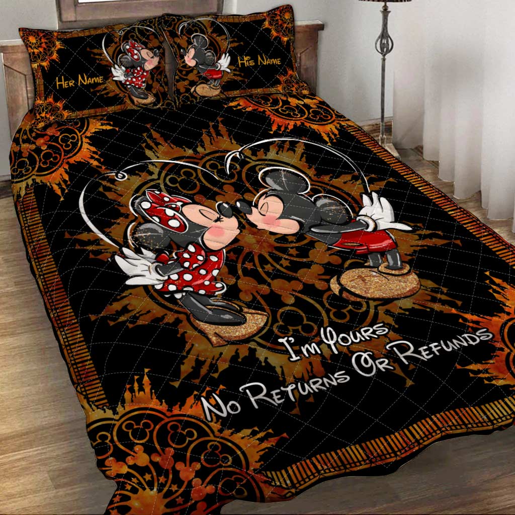 I'm Yours No Returns Or Refunds - Personalized Mouse Quilt Set
