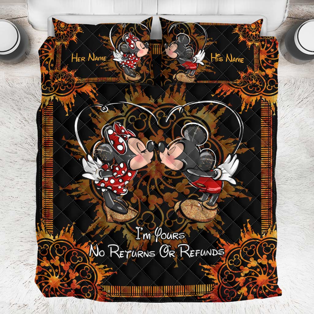 I'm Yours No Returns Or Refunds - Personalized Mouse Quilt Set