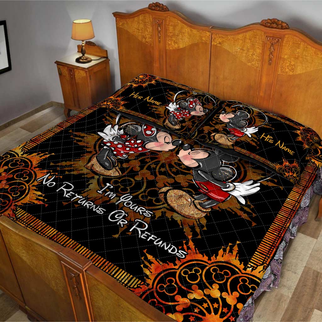 I'm Yours No Returns Or Refunds - Personalized Mouse Quilt Set