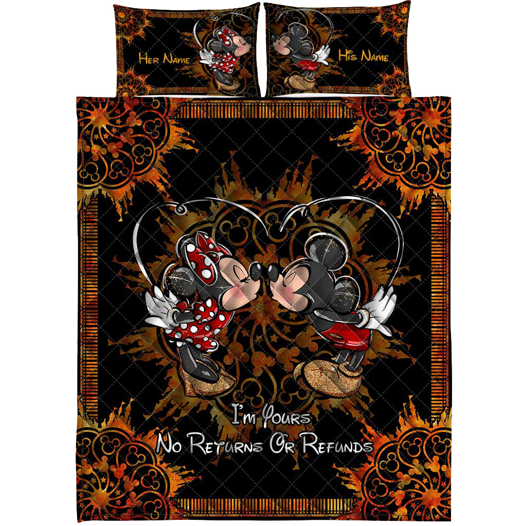 I'm Yours No Returns Or Refunds - Personalized Mouse Quilt Set