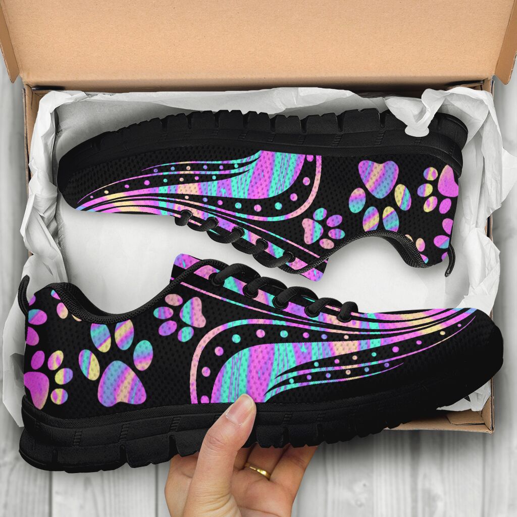 Hologram Paws Pattern Dog Sneakers 0622