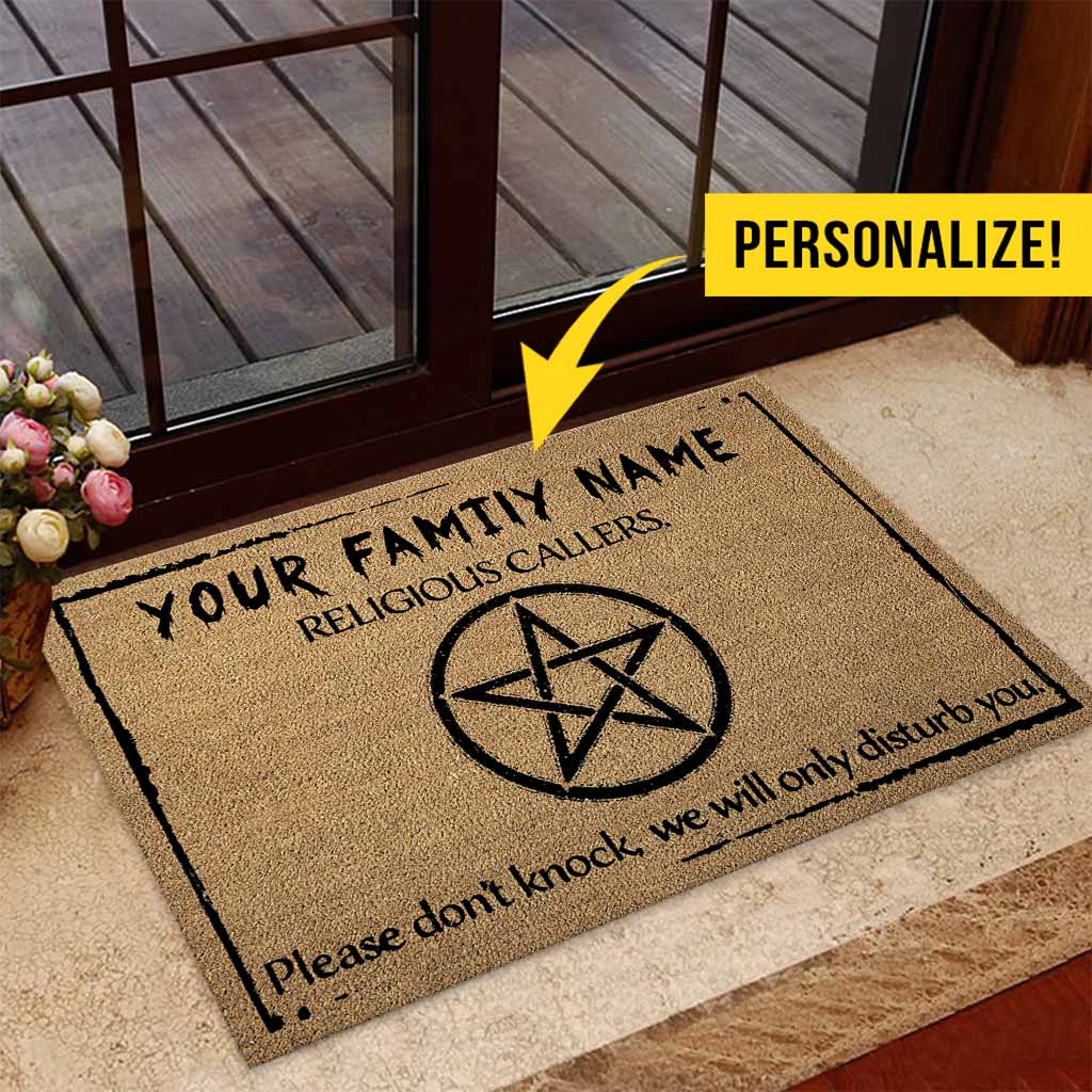 Religious Callers - Witch Personalized Coir Pattern Print Doormat