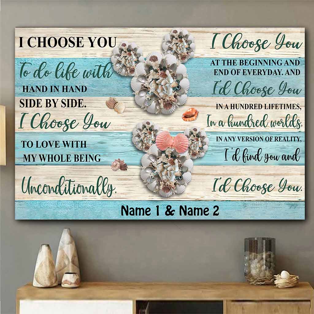 I Choose You - Personalized Couple Mouse Canvas And Poster