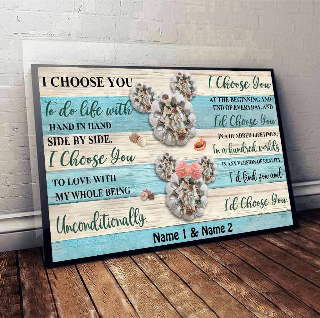 I Choose You - Personalized Couple Mouse Canvas And Poster