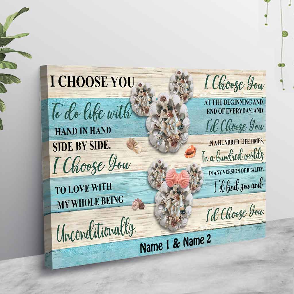 I Choose You - Personalized Couple Mouse Canvas And Poster