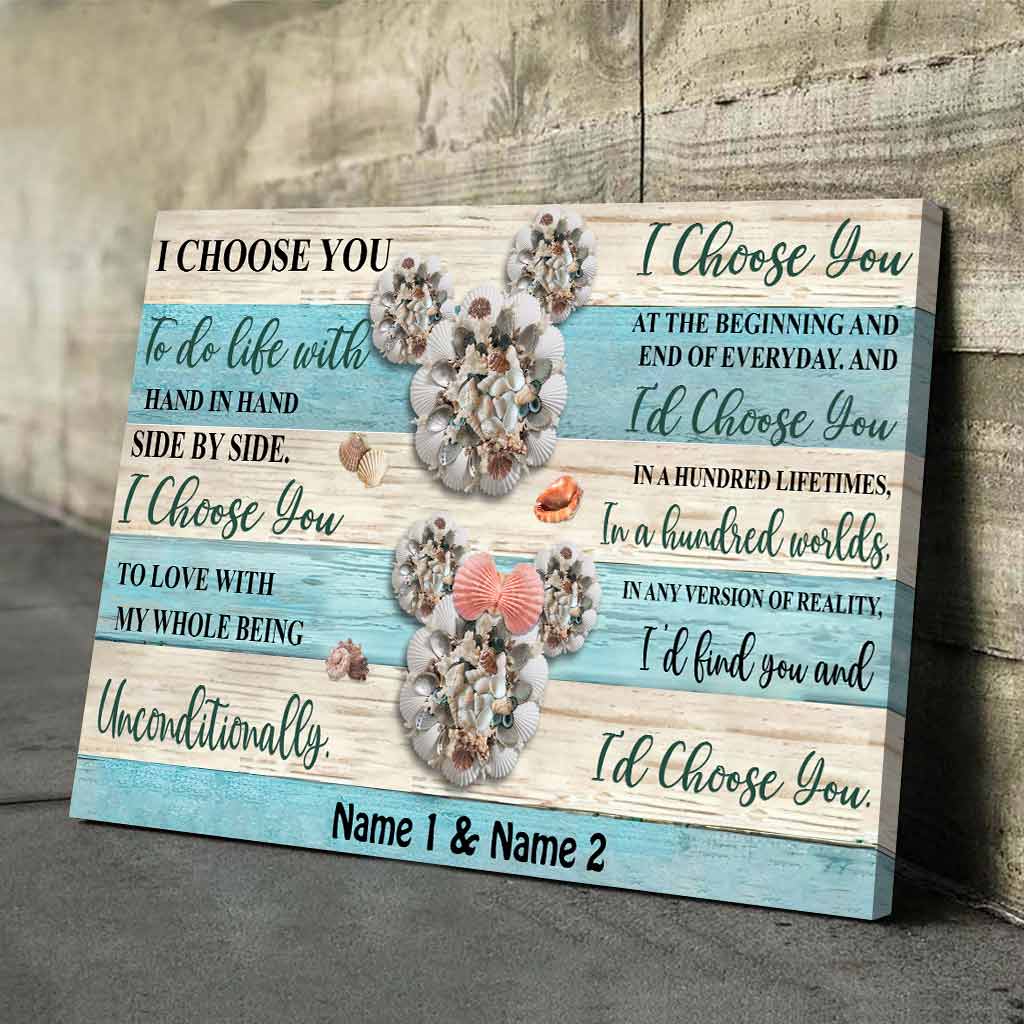 I Choose You - Personalized Couple Mouse Canvas And Poster