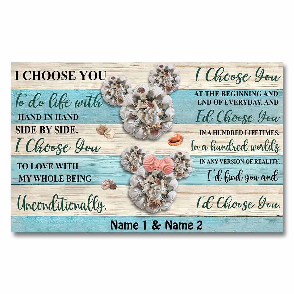 I Choose You - Personalized Couple Mouse Canvas And Poster
