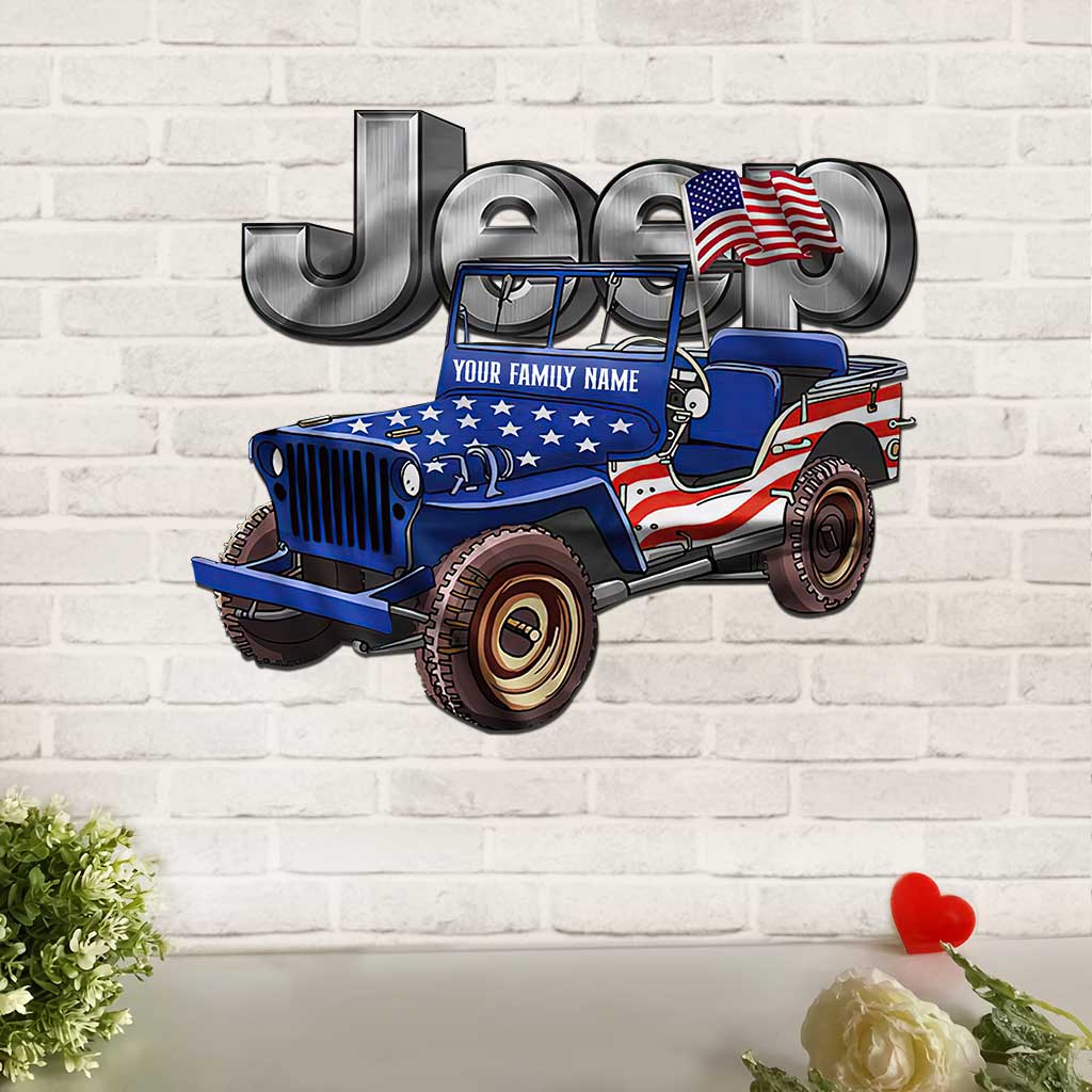 Patriotic Family - Personalized Independence day Car Cut Metal Sign