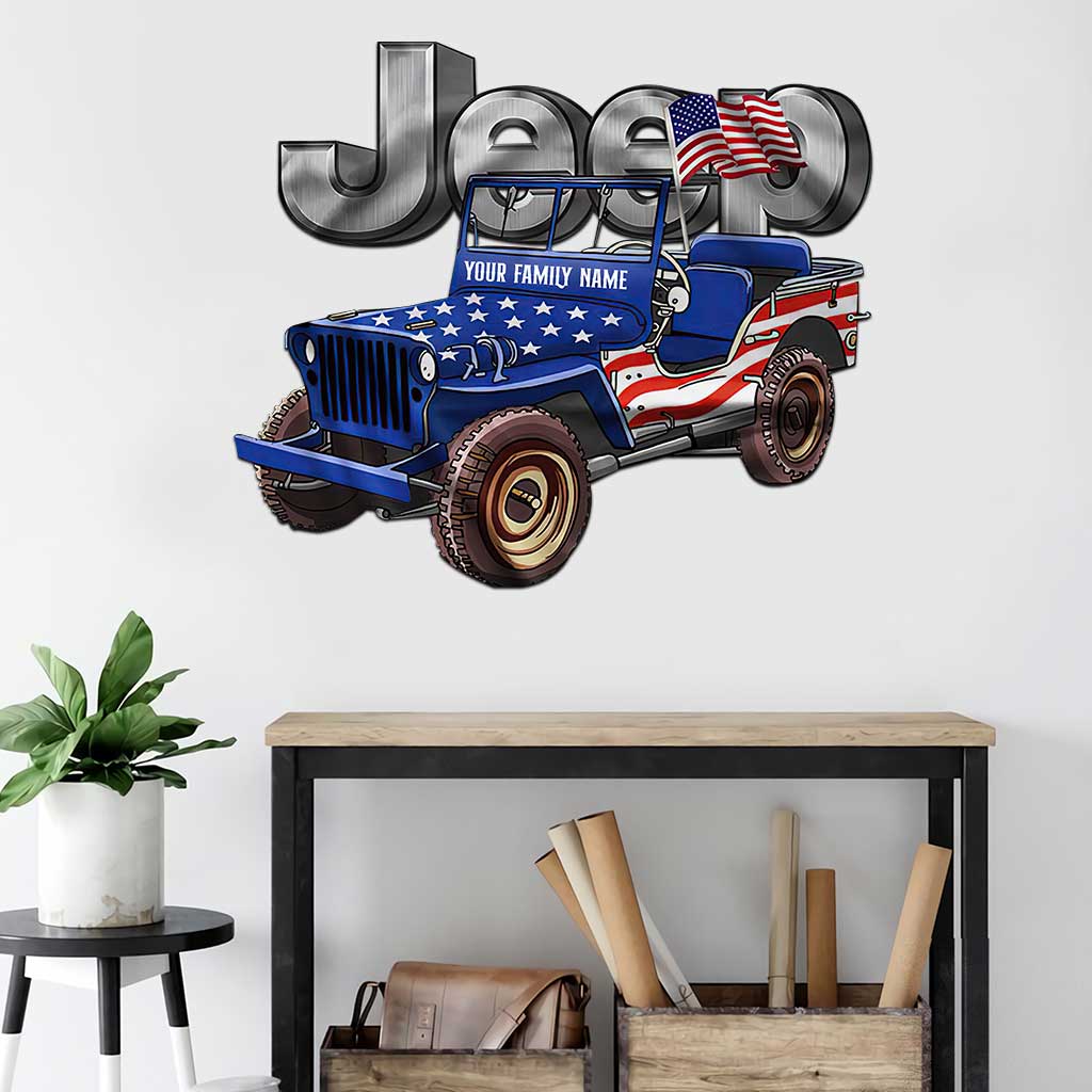 Patriotic Family - Personalized Independence day Car Cut Metal Sign