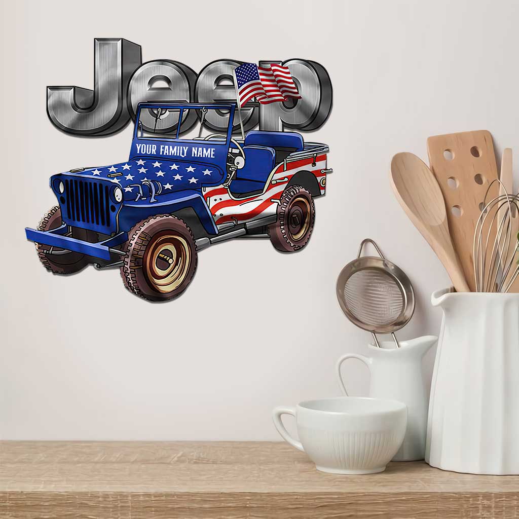 Patriotic Family - Personalized Independence day Car Cut Metal Sign