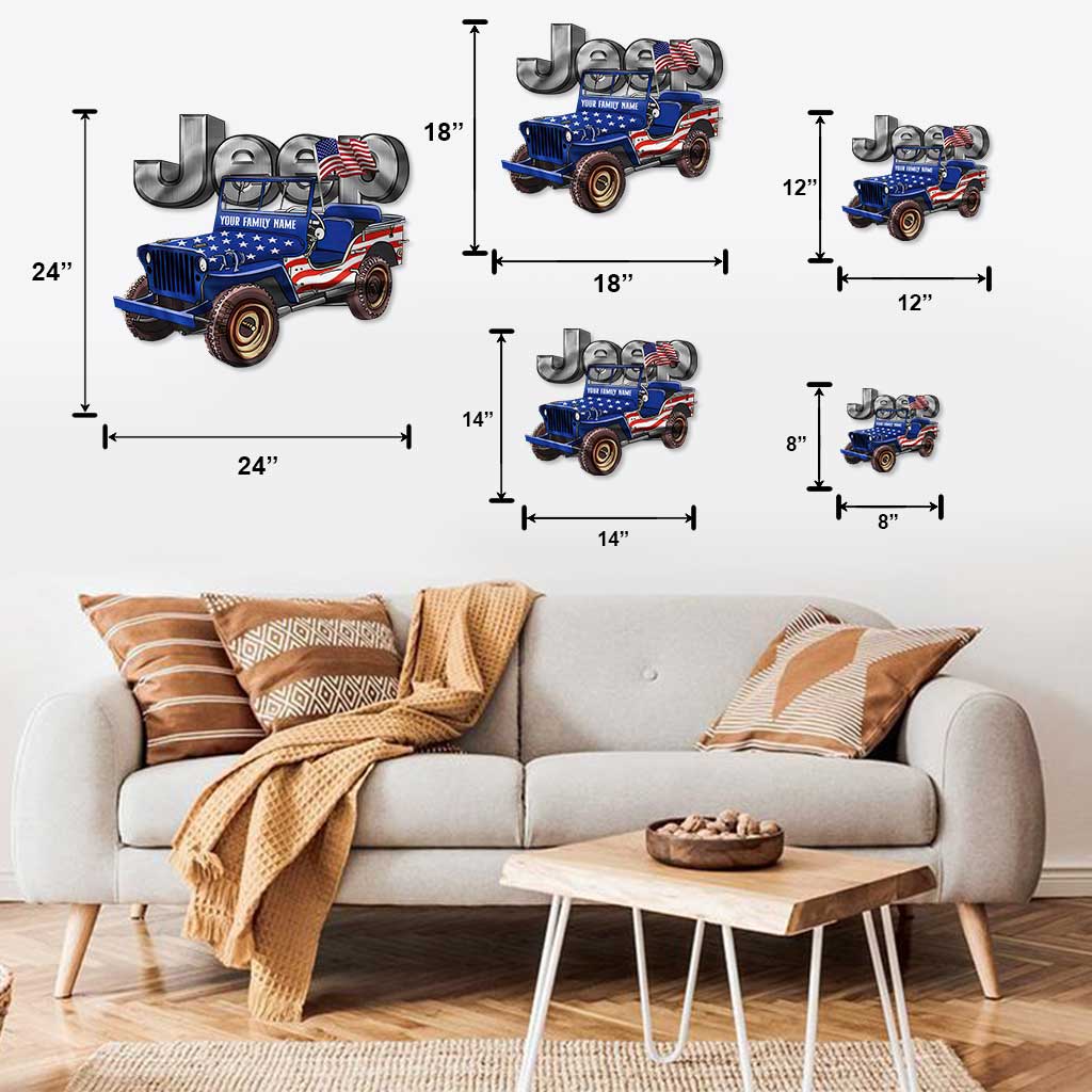 Patriotic Family - Personalized Independence day Car Cut Metal Sign