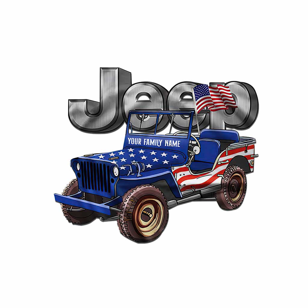 Patriotic Family - Personalized Independence day Car Cut Metal Sign
