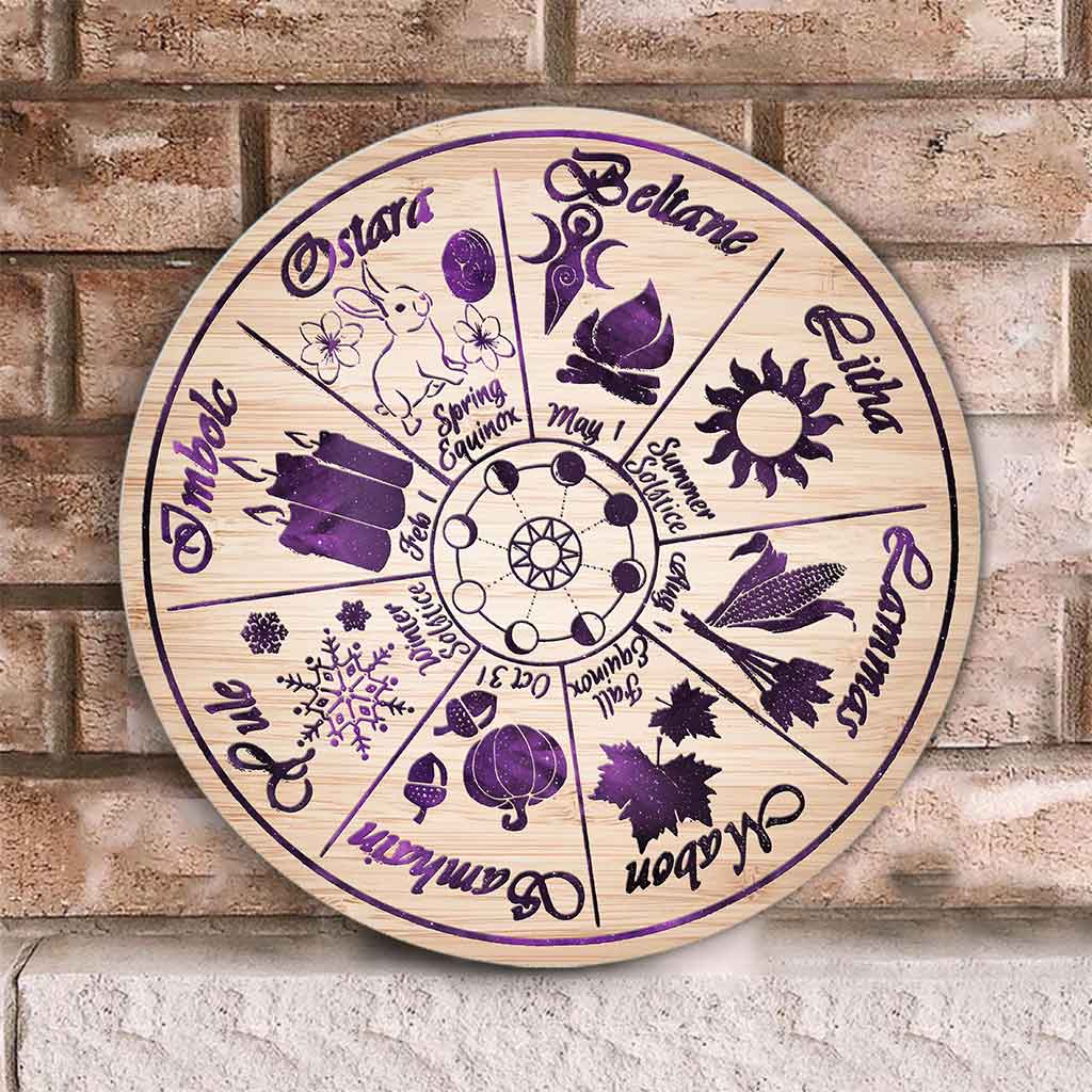 Witch Calendar Round Wood Sign