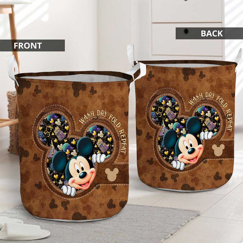 Wash Dry Fold Repeat - Mouse Storage Basket With 3D Pattern Print