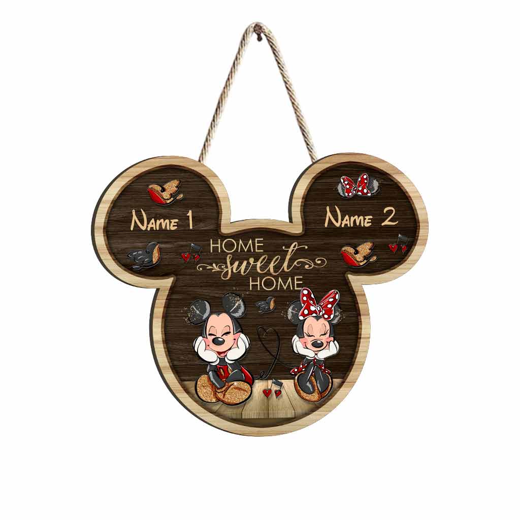 Home Sweet Home - Personalized Mouse Wood Sign