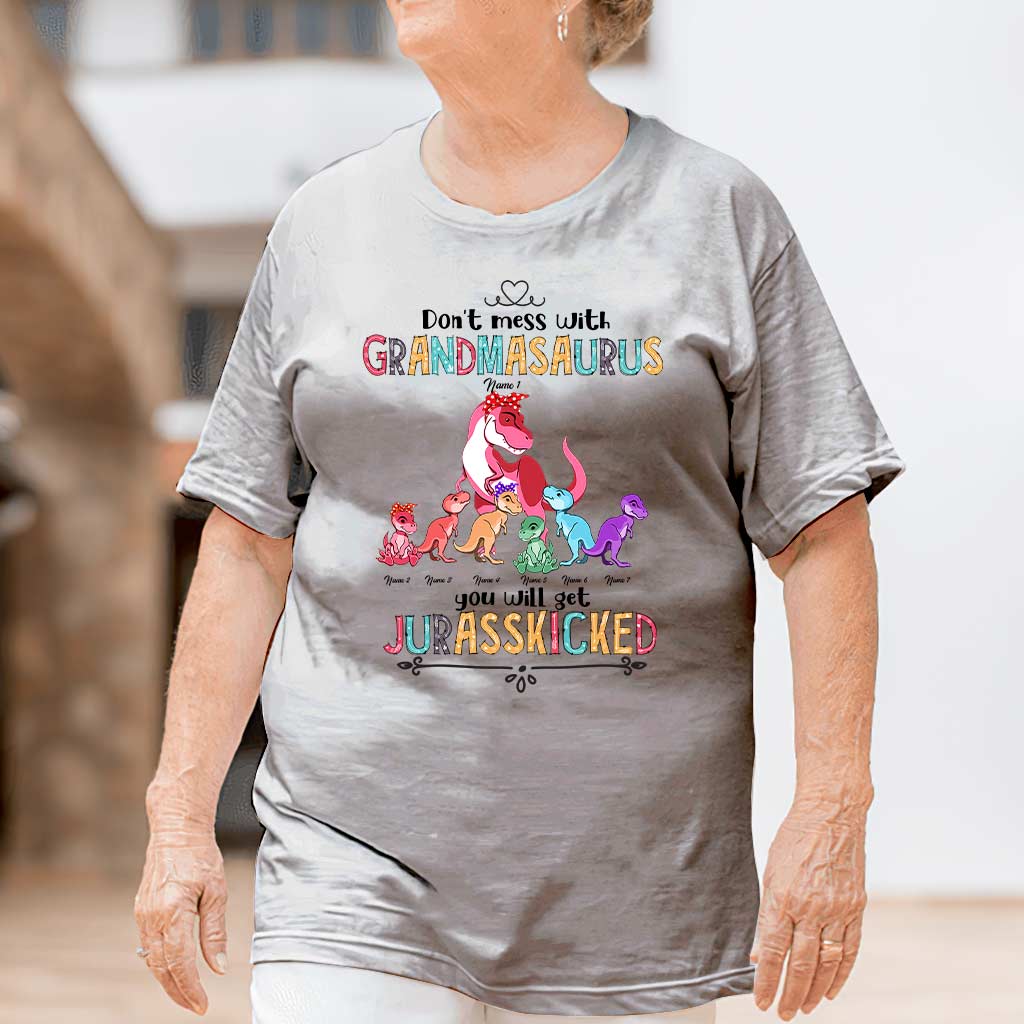 Don't Mess With Grandmasaurus - Personalized Grandma T-shirt and Hoodie
