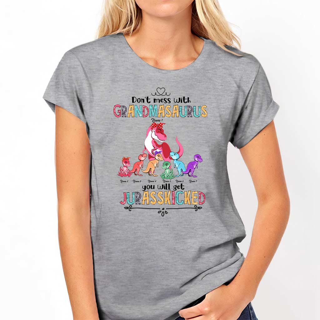 Don't Mess With Grandmasaurus - Personalized Grandma T-shirt and Hoodie