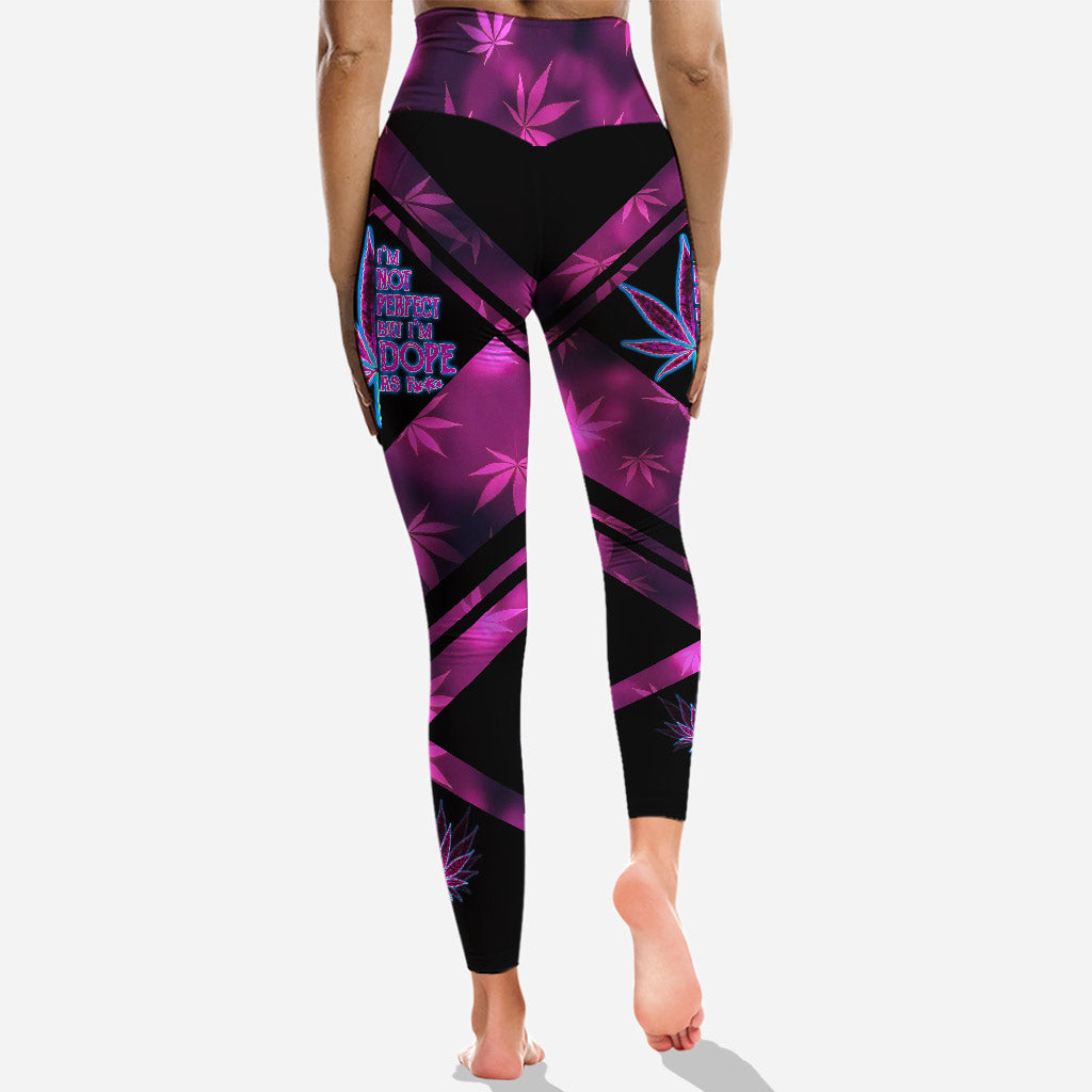 I'm Not Perfect But I'm Dope - Weed Hollow Tank Top and Leggings