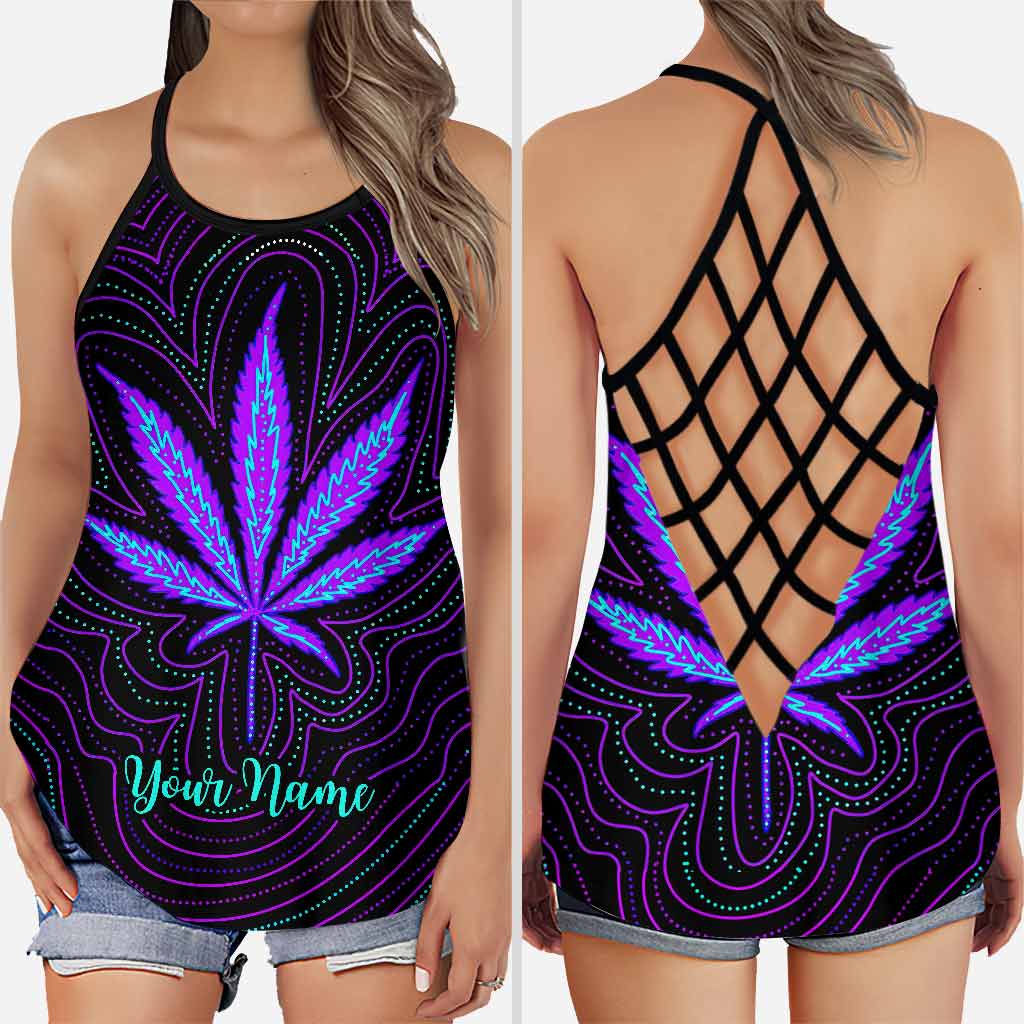 Just Hit It - Personalized Weed Cross Tank Top and Leggings