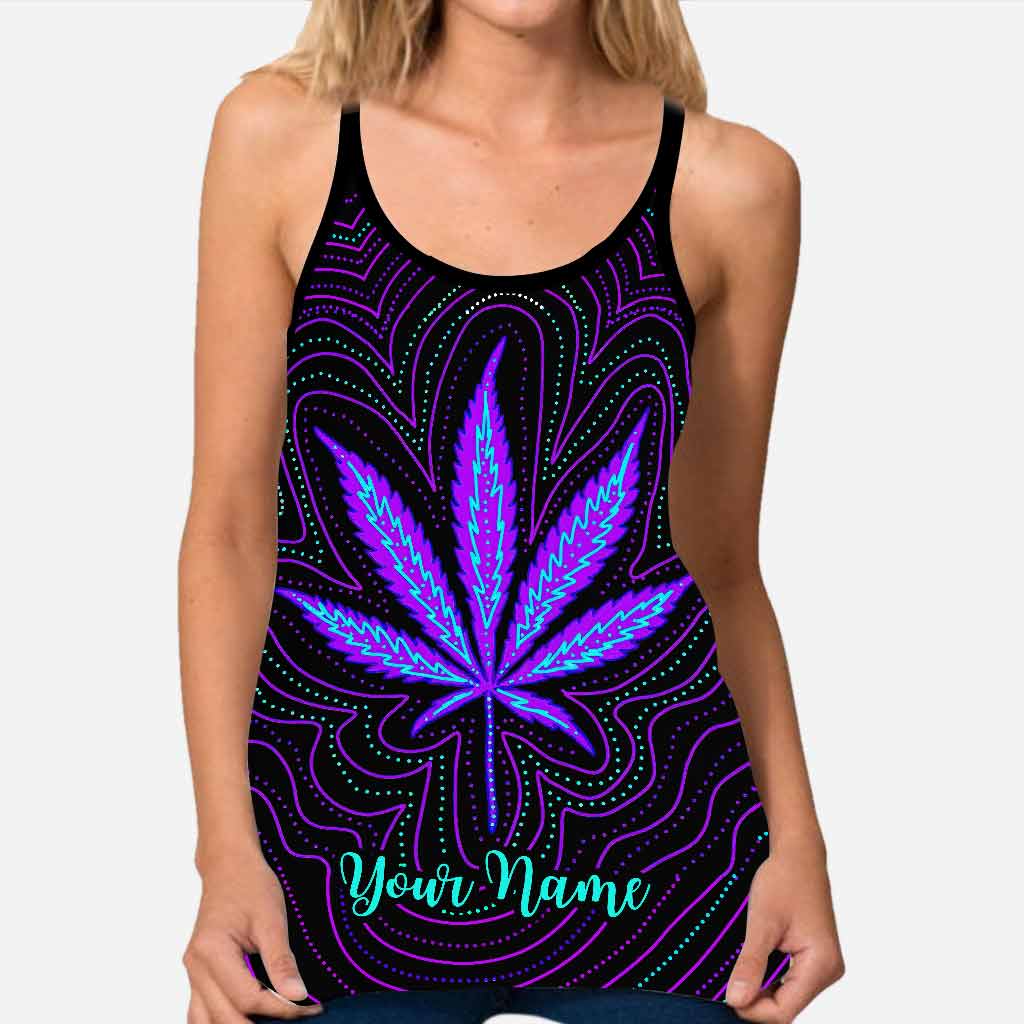Just Hit It - Personalized Weed Cross Tank Top and Leggings