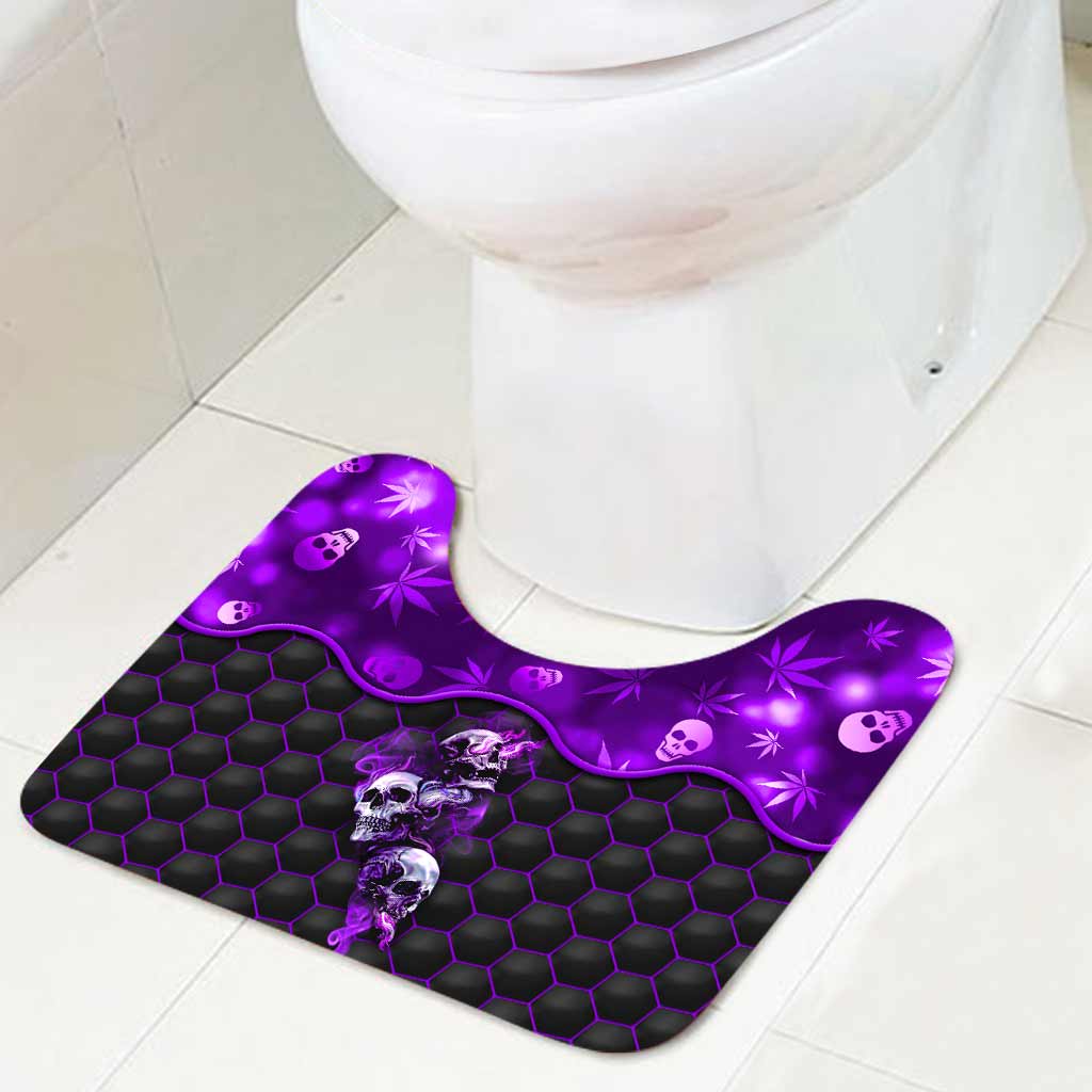 Stoned Skull - Weed Bathroom Curtain & Mats Set