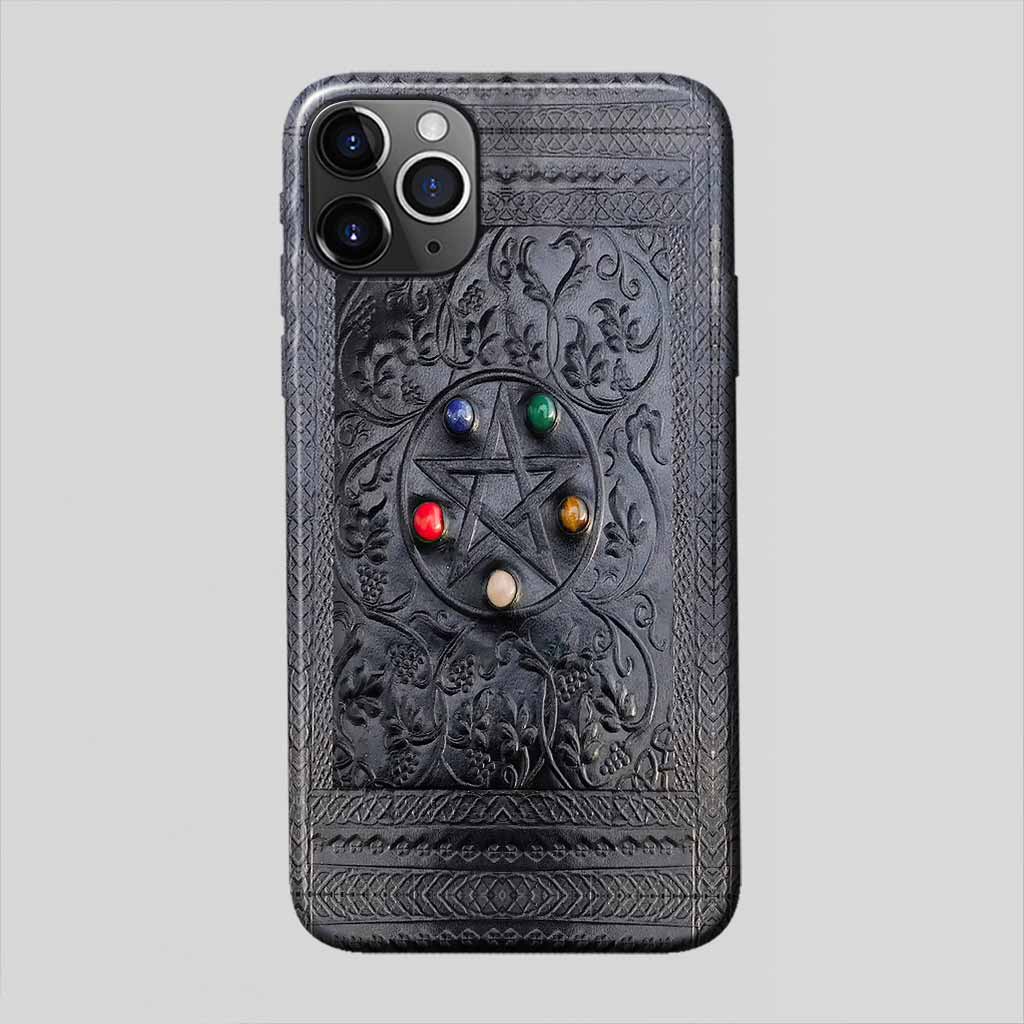 Salty Lil' Witch Leather Pattern Print Phone Case