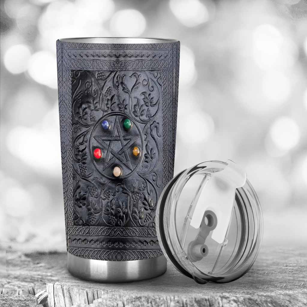 Salty Lil' Witch Leather Pattern Print Tumbler