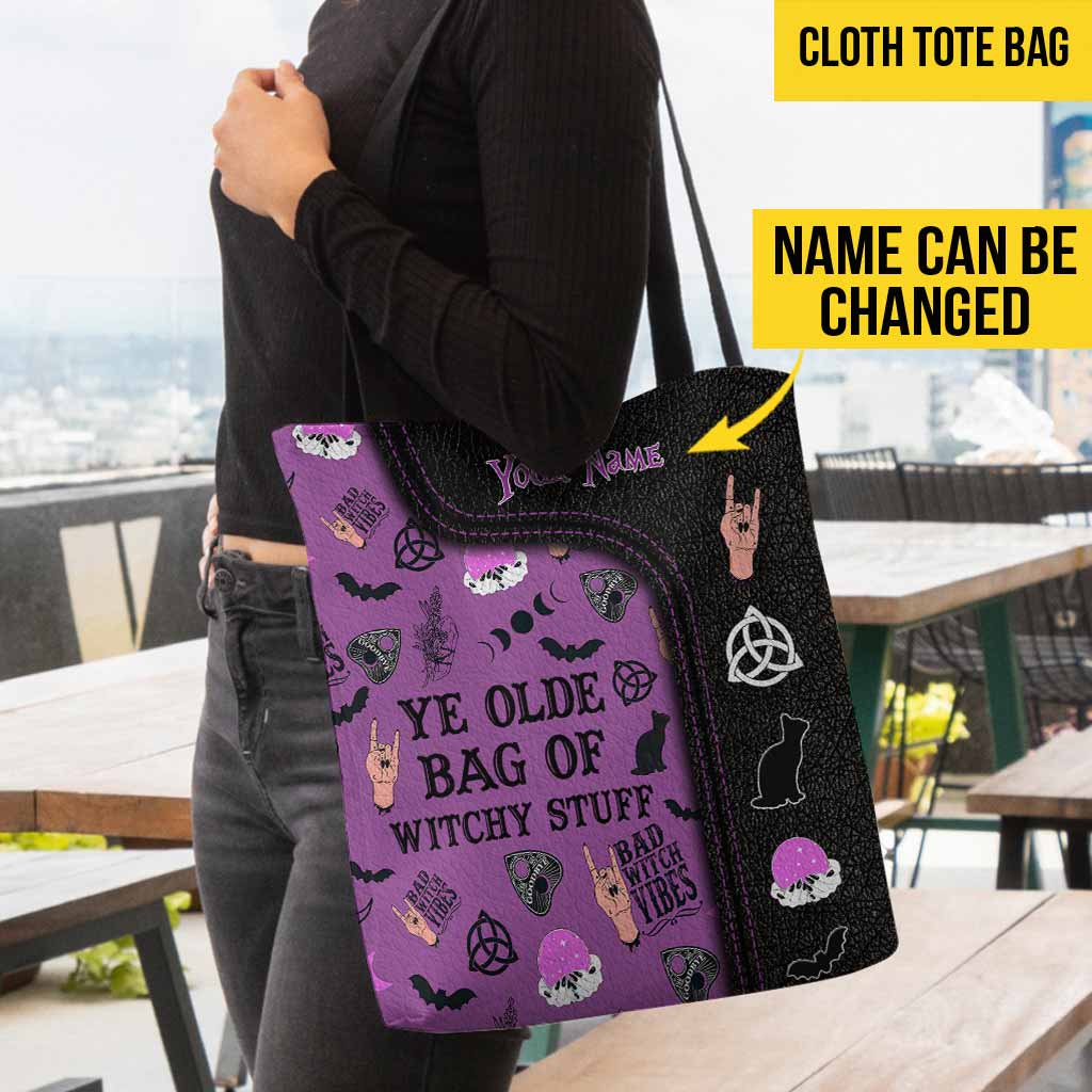 Ye Olde Bag Of Witchy Stuff - Witch PersonalizeTote Bag
