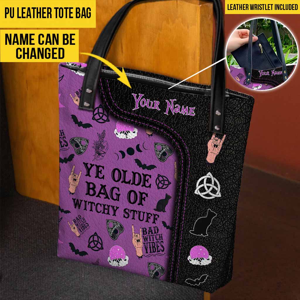 Ye Olde Bag Of Witchy Stuff - Witch PersonalizeTote Bag