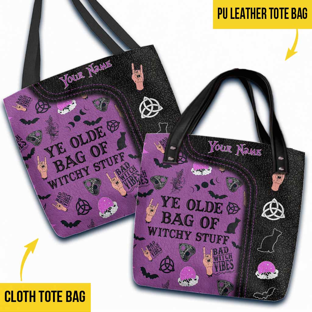 Ye Olde Bag Of Witchy Stuff - Witch PersonalizeTote Bag