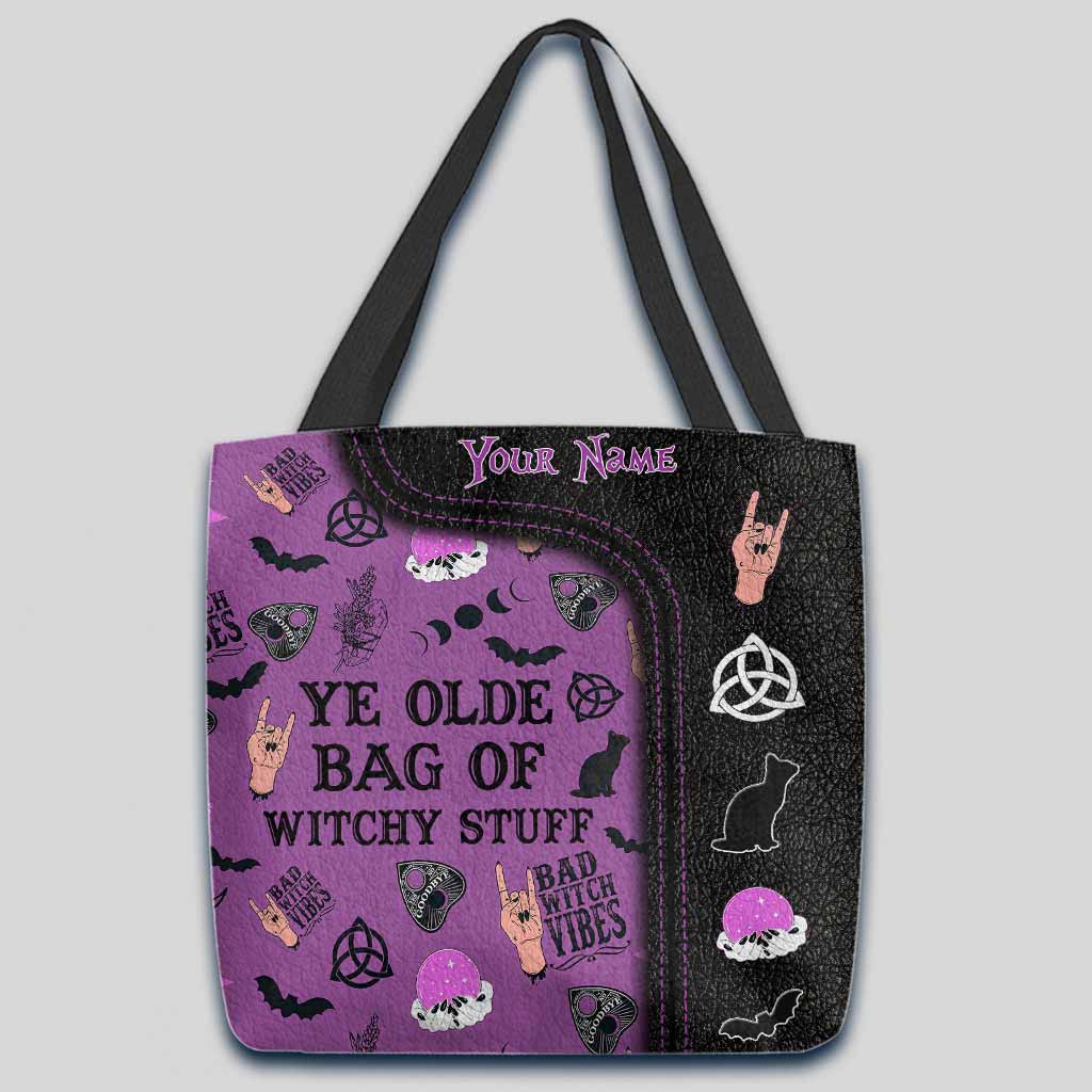 Ye Olde Bag Of Witchy Stuff - Witch PersonalizeTote Bag