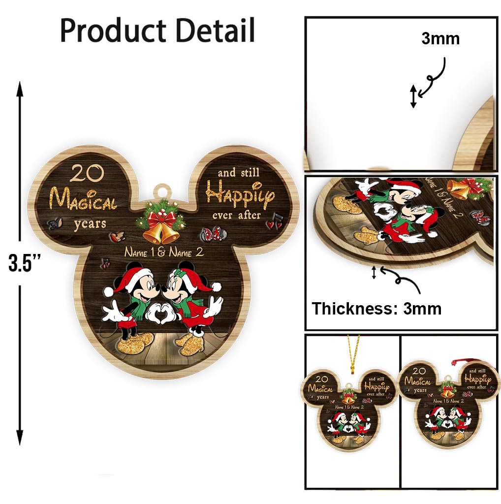 Magical Years - Personalized Christmas Mouse Ornament (Printed On Both Sides)