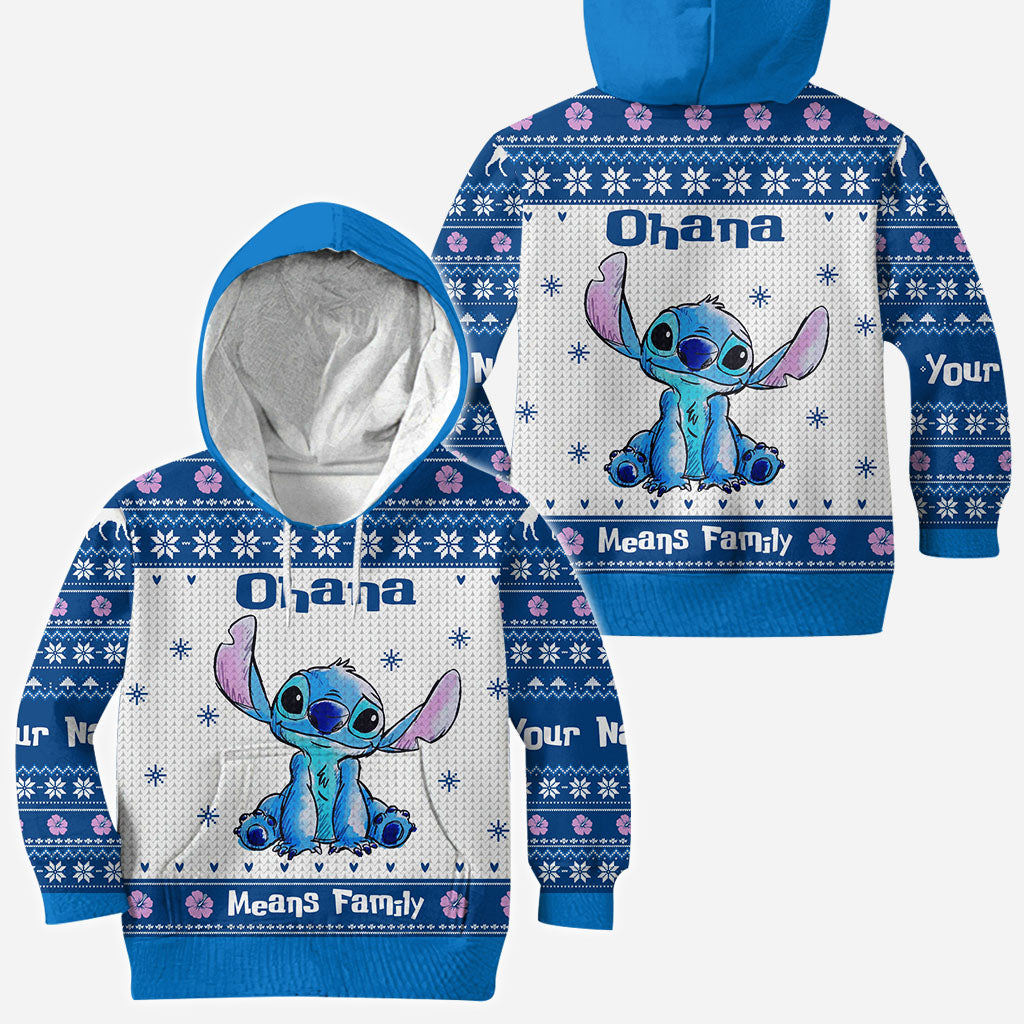 Ohana Means Family - Personalized Christmas Ohana All Over T-shirt and Hoodie