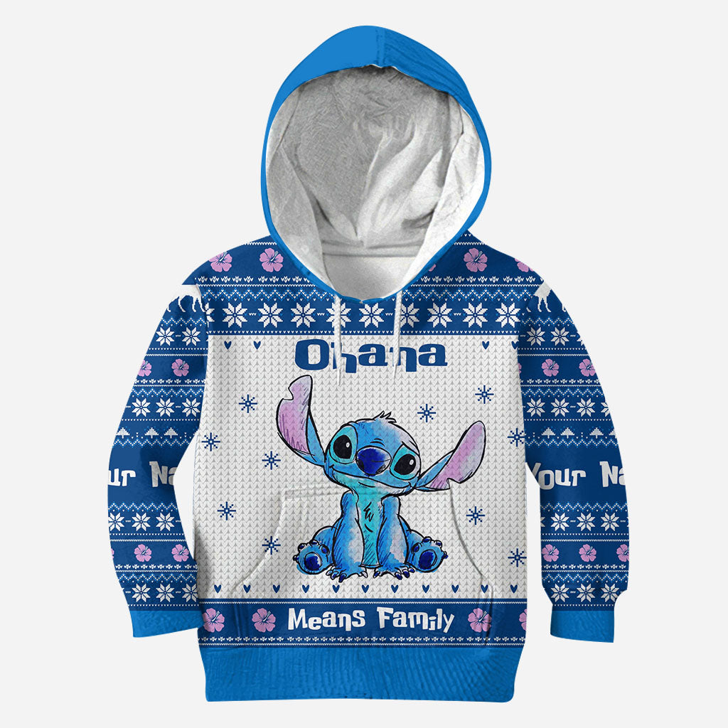 Ohana Means Family - Personalized Christmas Ohana All Over T-shirt and Hoodie