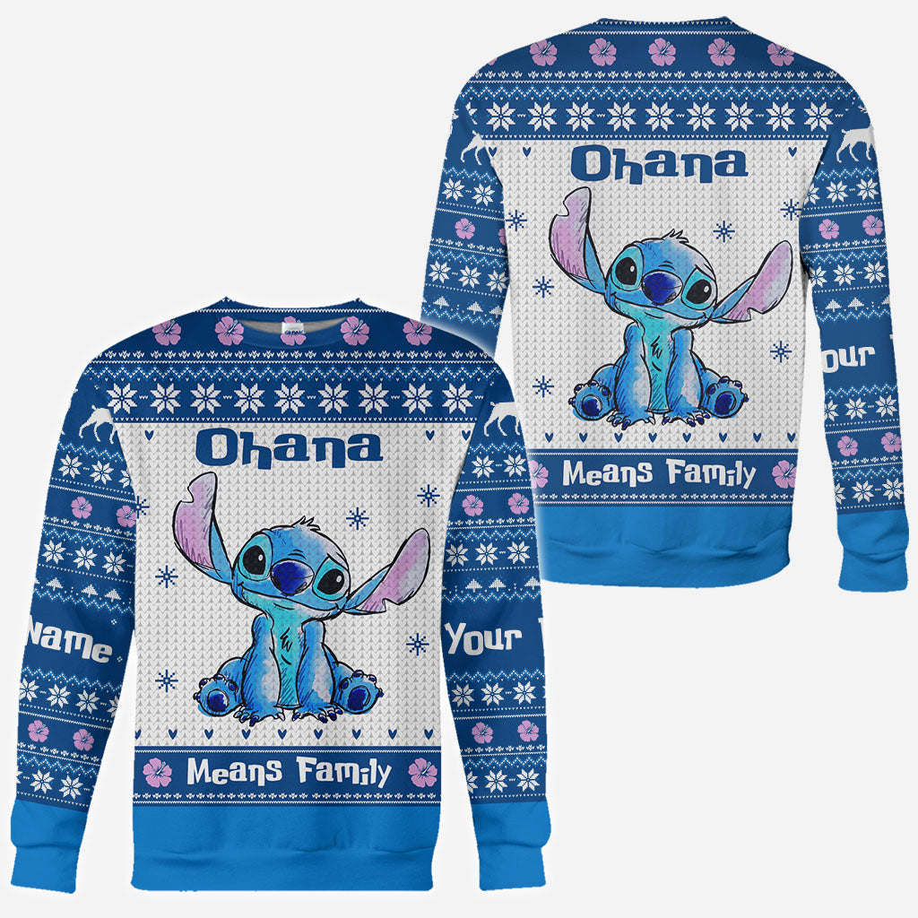 Ohana Means Family - Personalized Christmas Ohana All Over T-shirt and Hoodie