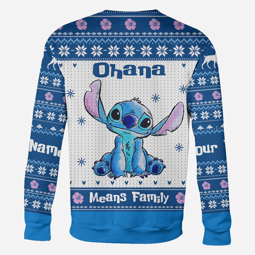 Ohana Means Family - Personalized Christmas Ohana All Over T-shirt and Hoodie
