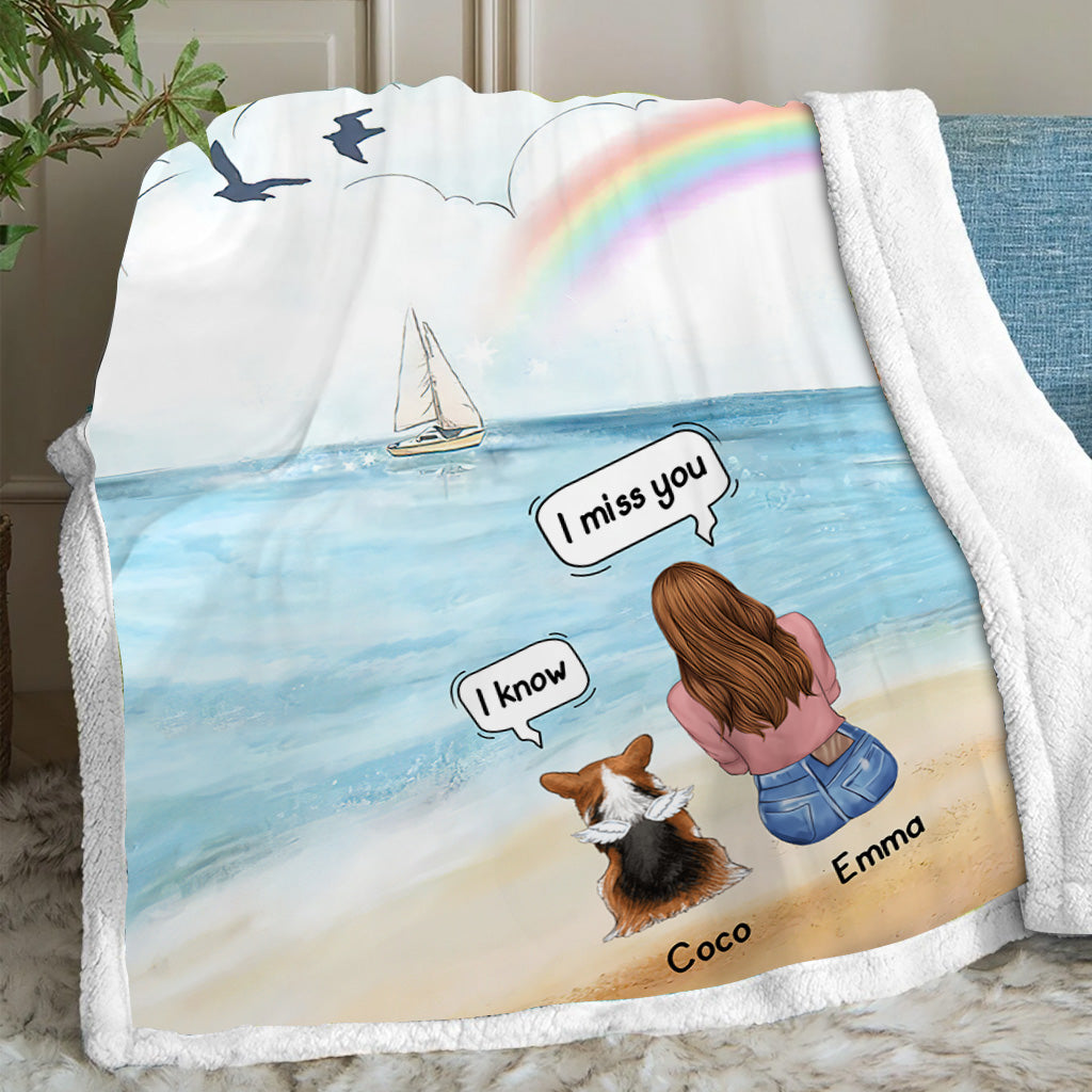 I Miss You - Personalized Dog Blanket
