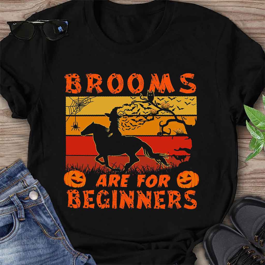 Brooms Are For Beginners Halloween - Horse T-shirt And Hoodie 092021
