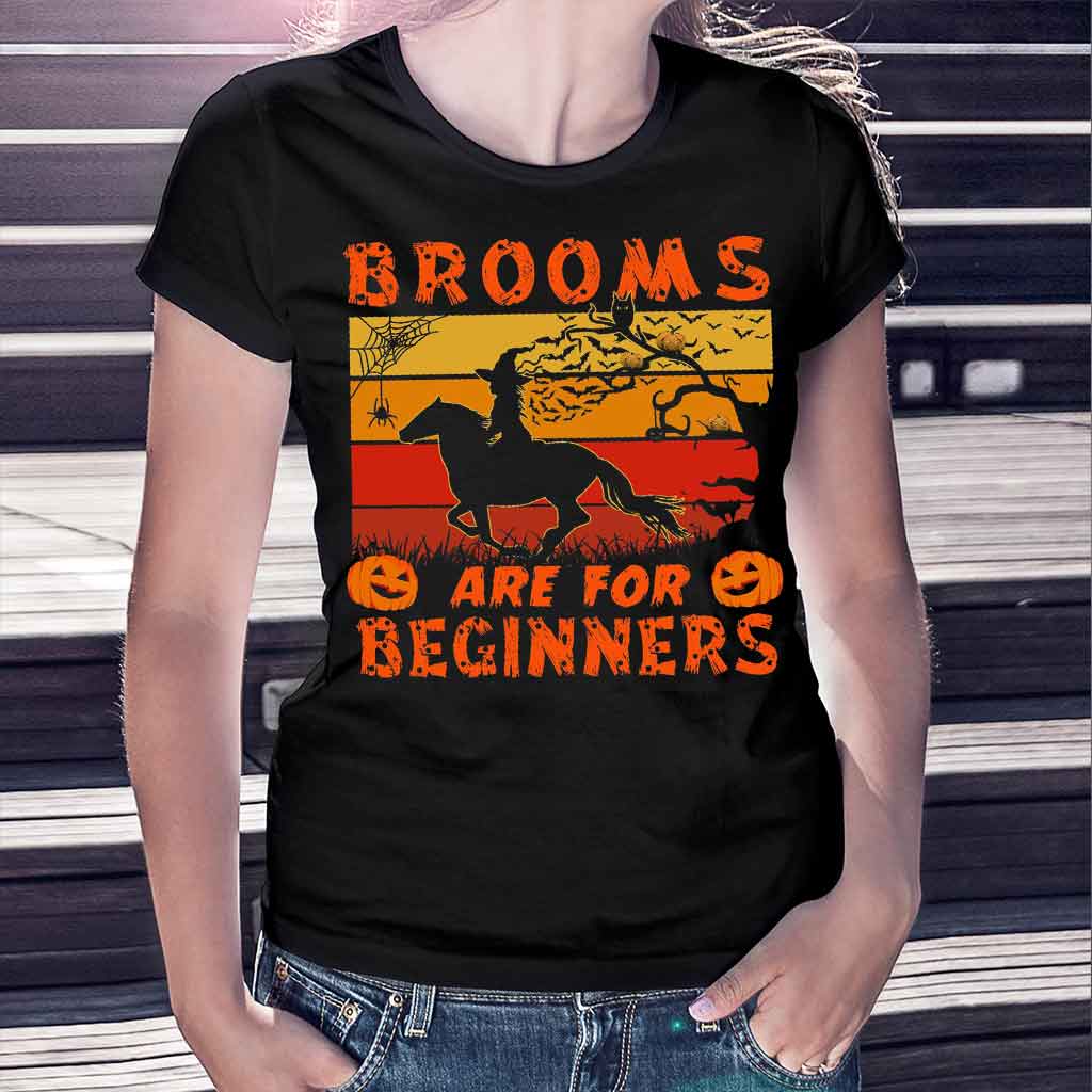 Brooms Are For Beginners Halloween - Horse T-shirt And Hoodie 092021