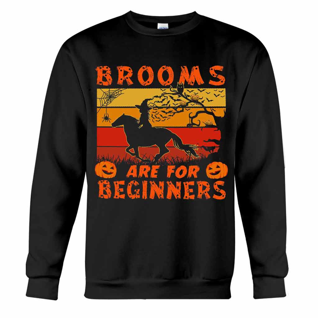 Brooms Are For Beginners Halloween - Horse T-shirt And Hoodie 092021