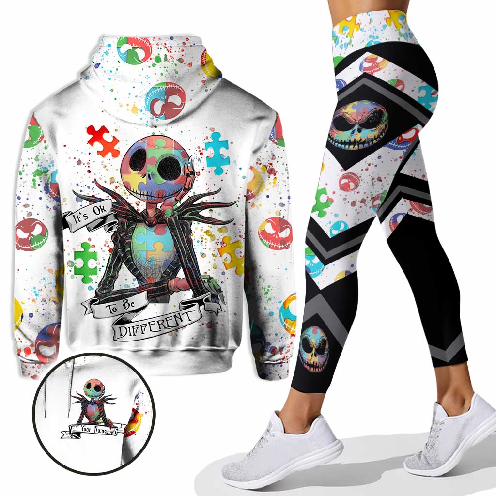 It's Ok To Be Different - Personalized Autism Awareness Hoodie And Leggings