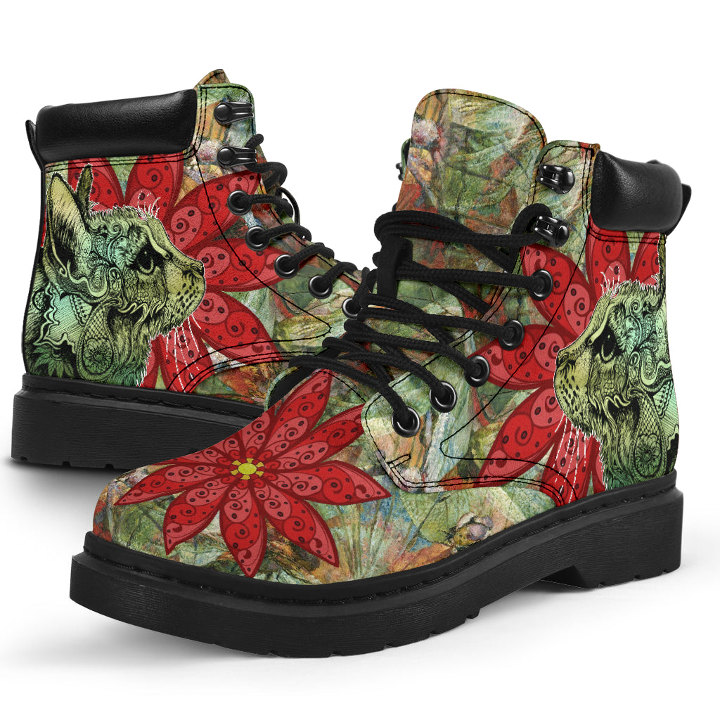 Cat Flower Art Cat All Season Boots 0622