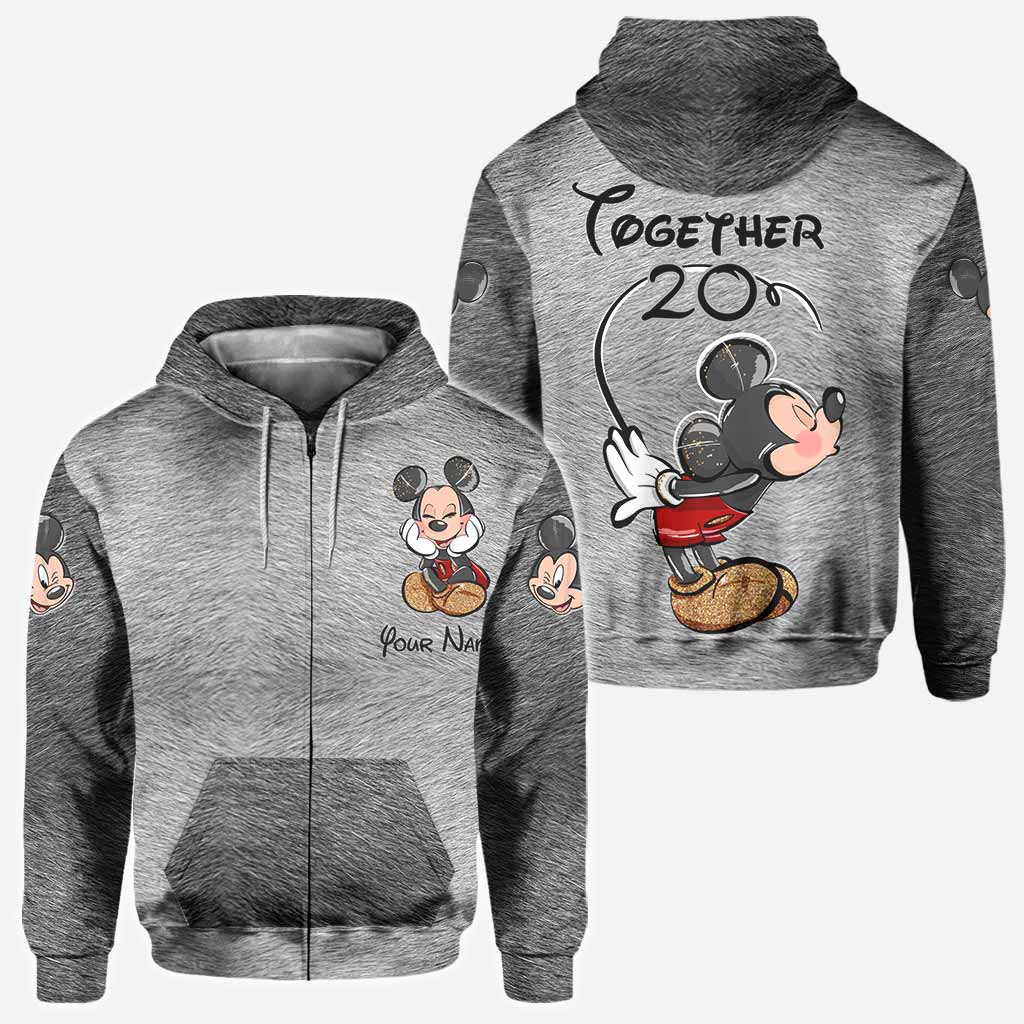 Mouse Ears Together Since - Personalized Couple Mouse All Over T-shirt and Hoodie